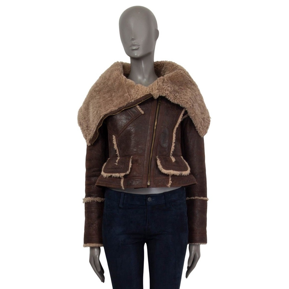Burberry Prorsum 2010 Shearling Aviator Jacket Brown